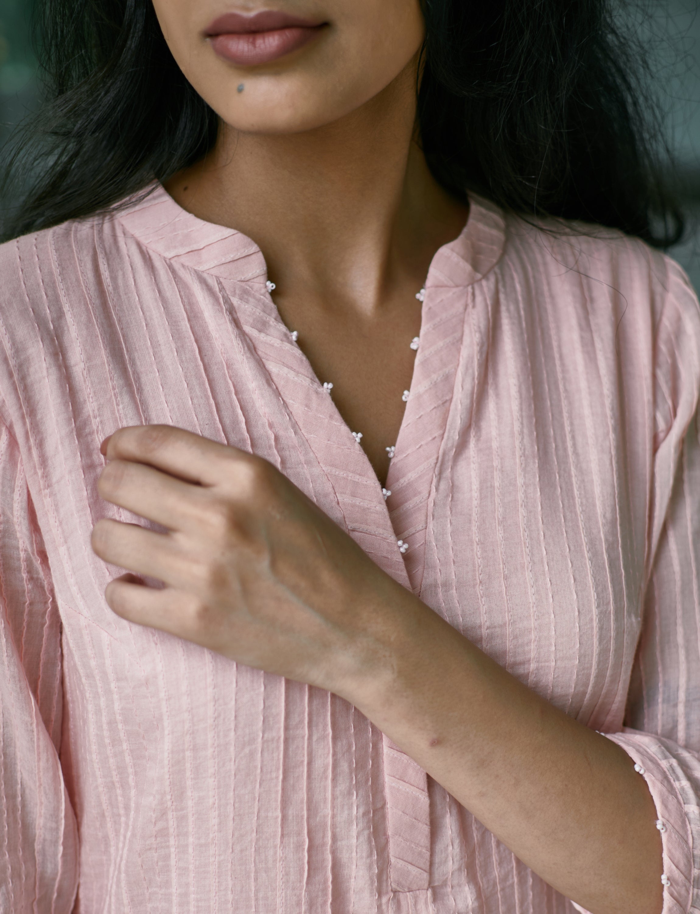 Pink Pintuck Kurta